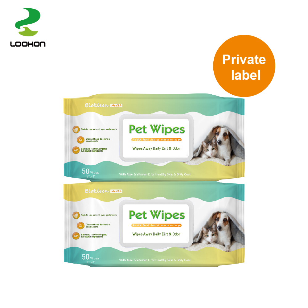 Earth Friendly Bamboo Fiber Pet Cleaning Wet Wipes