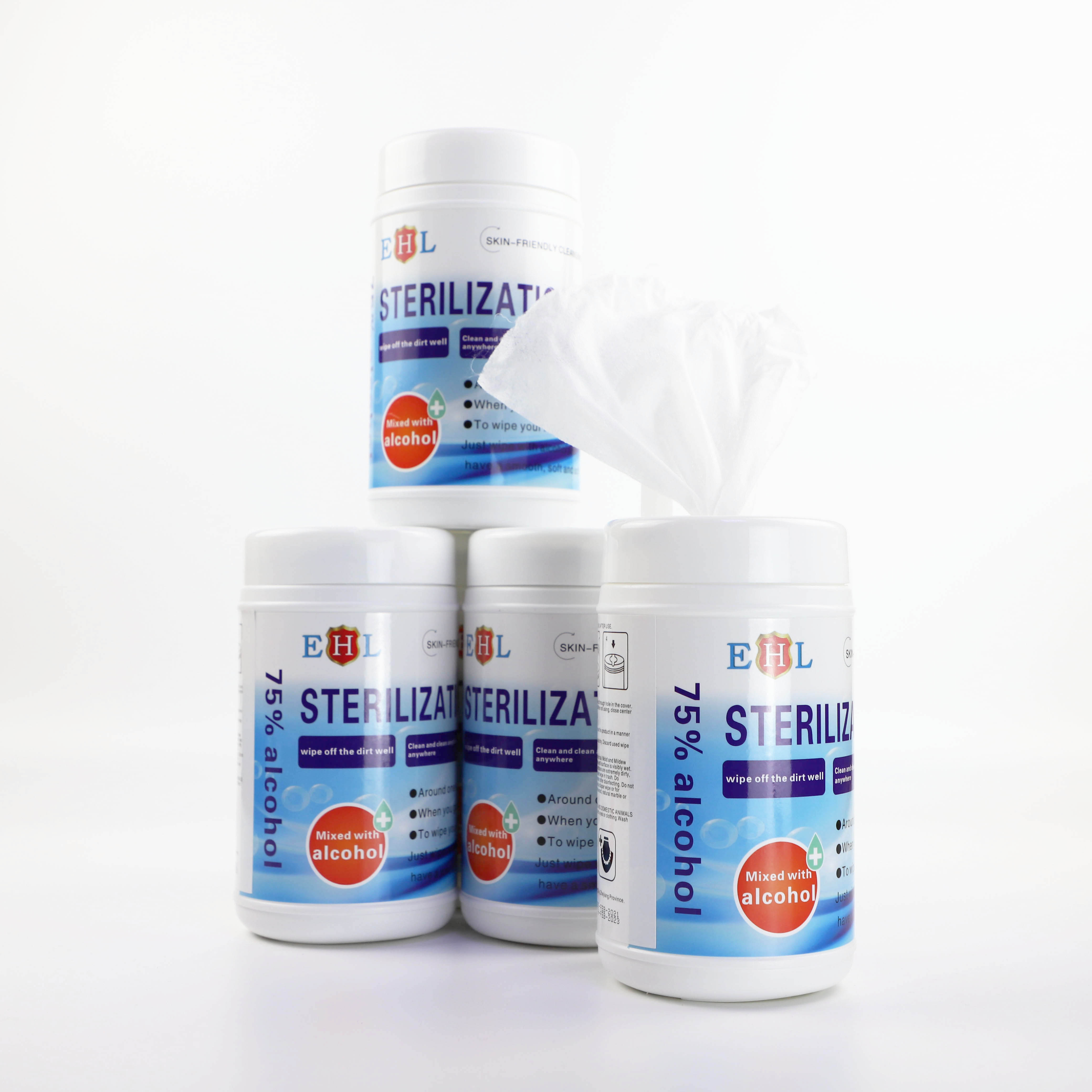 Alcohol Wipes Manufacturer 80PCS Disinfecting 75% Alcohol Wet Wipes