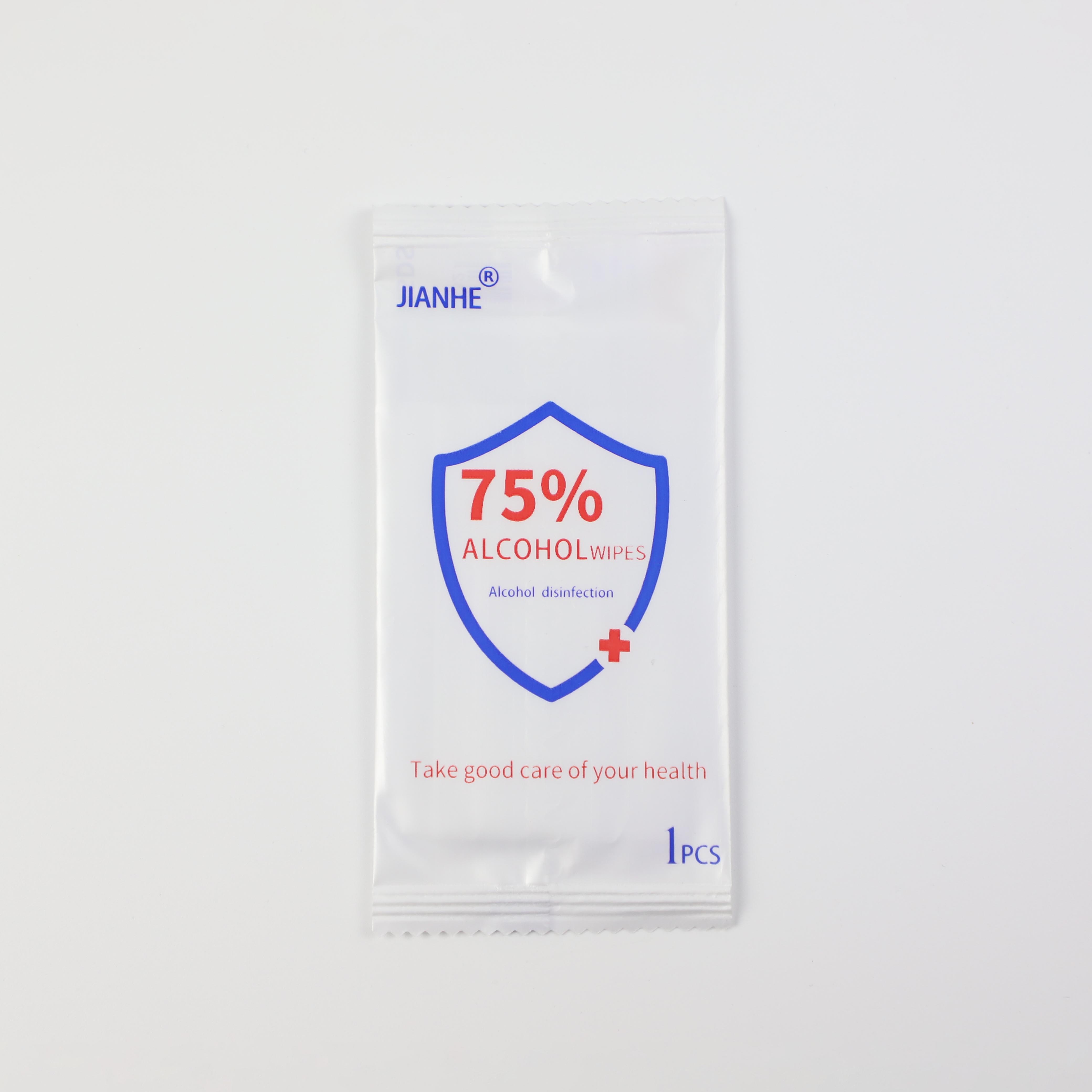 Alcohol Wet Wipes Manufacturer 75% Alcohol-Based Individually Wrapped Portable Hand Sanitizer Wipes
