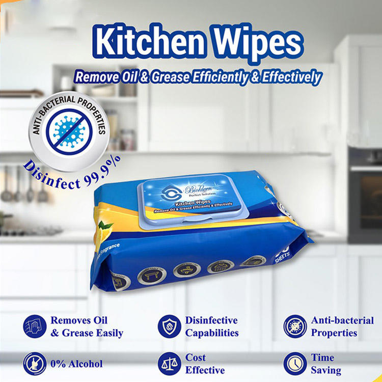 Kitchen Wet Wipes Manufacturer Kitchen Wipes Alcohol-free Hypoallergenic and Fragrance Free 