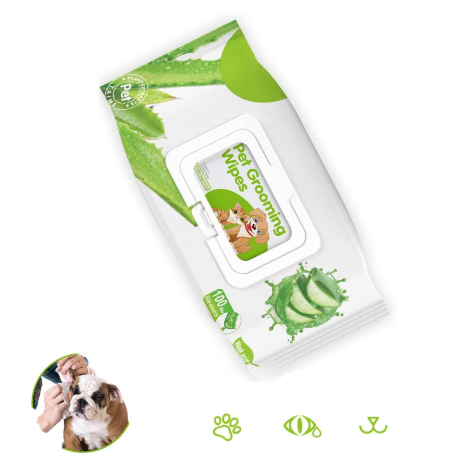Earth Friendly Soft Bamboo Fiber Pet Cleaning Wet Wipes