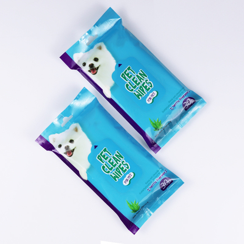 Pets Cleansing Deodorizing Gland Wipes for Dogs Cats with Vitamin E Skin