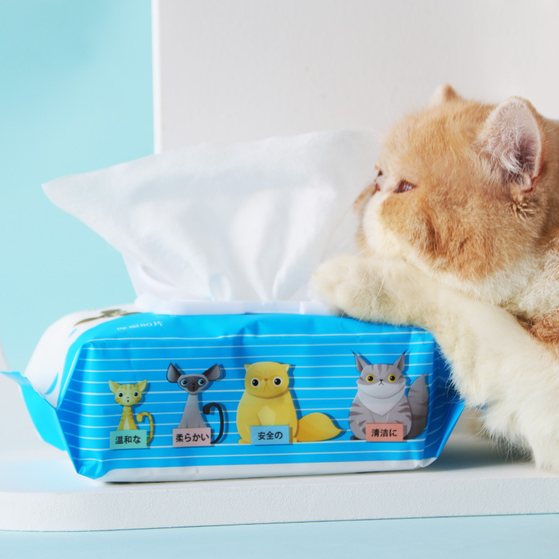 Pet Cat Dog Wipes with Aloe Vera And Vitamin E for Soothing Entire Body