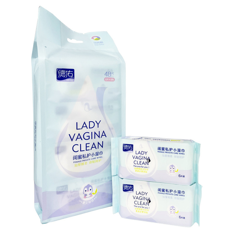 Fruit Flavor Female Organic Woman Private Label Feminine Hygiene Wet Wipe for Girl