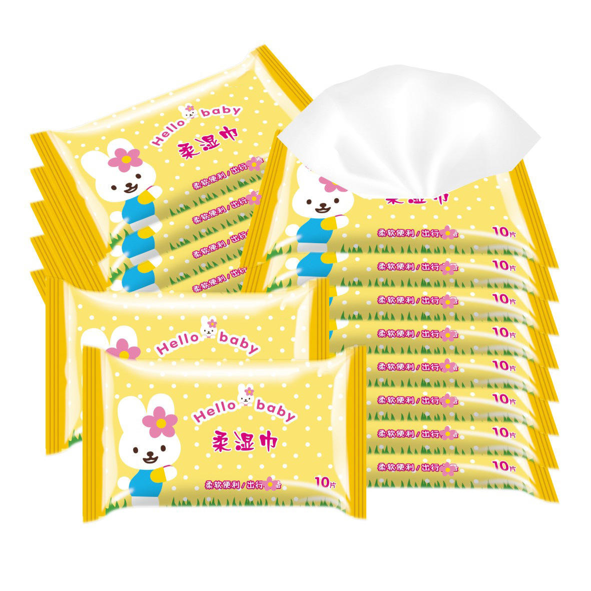 Natural Plant Extract Organic Bamboo Sanitation Baby Disposable Household Wet Wipes