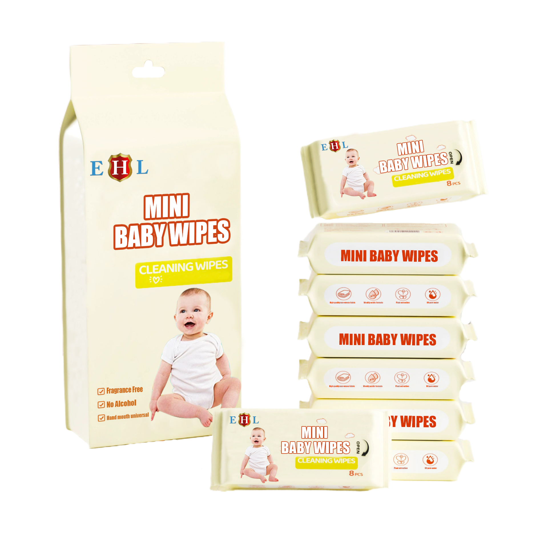 Mini Wet Wipes Baby Organic Biodegradable Private label wet tissue