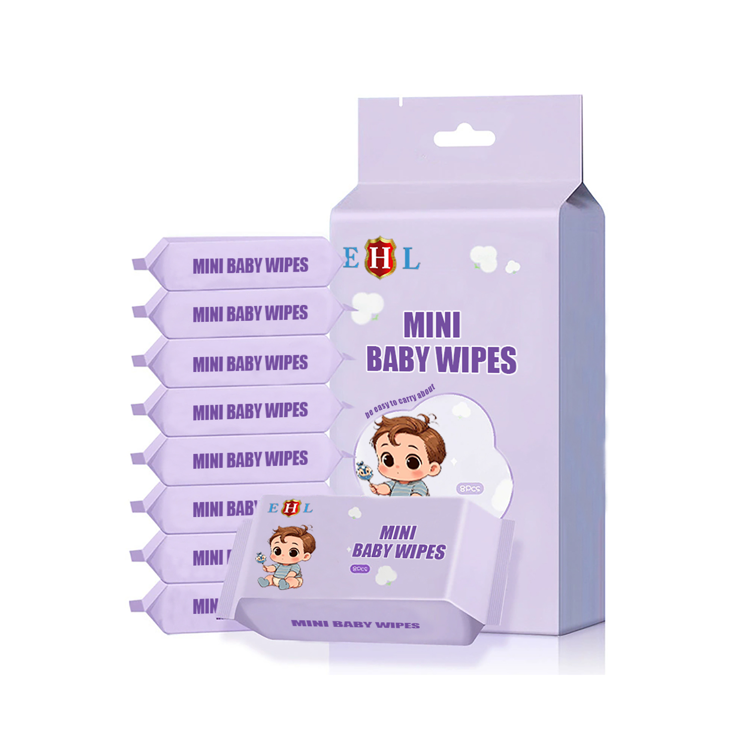 Mini Baby Wipes Organic Biodegradable private label wet tissue