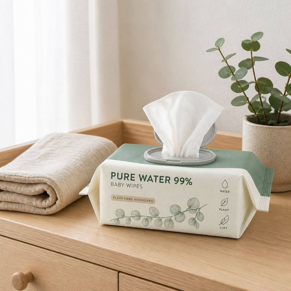 Plant Fibre Bamboo Baby Wipes 99% Purified Water Unscented Soft Wet Wipes for Baby Sensitive Skin OEM ODM Private Label