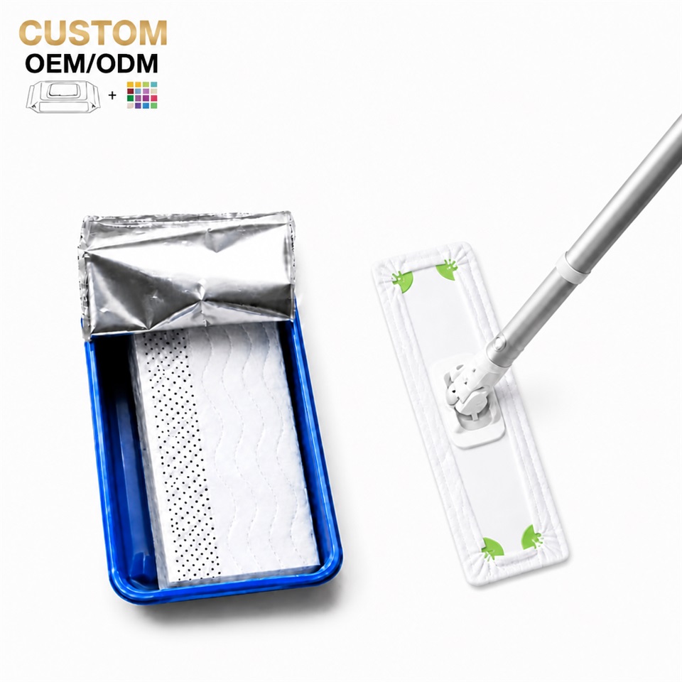 Wet Floor Cloths with Black Scrub Particles Disposable Mopping Pads Multi-Surface Floor Wipes OEM ODM Factory